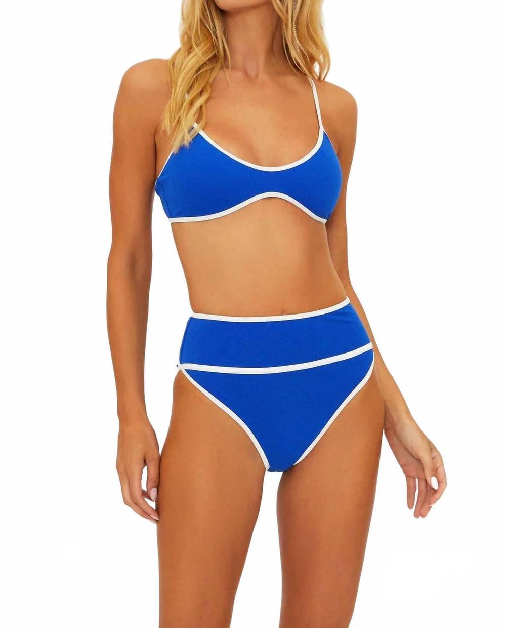 NEW BEACH RIOT leona bikini top in azure